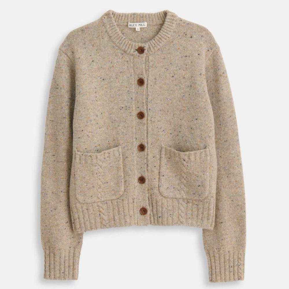 Alex Mill Francis Cardigan Donegal Oatmeal Large EUC